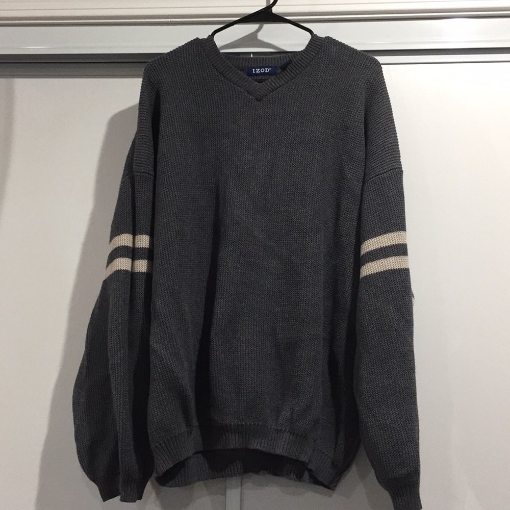 Varsity- Striped Sleeve Sweater